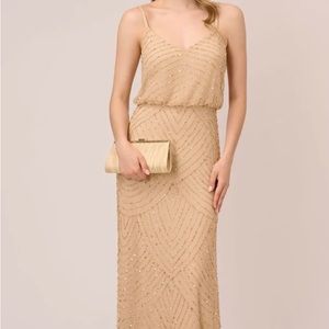 Adrianna Papell unaltered bridesmaids dress! Champagne color size 2.